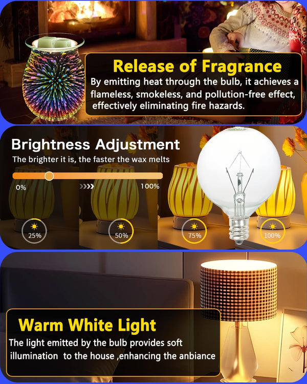 Snnalosses 25 Watt Wax Warmer Bulbs,Light Bulbs for Full Size Scentsy Warmer & Candle Wax Warmer,Long Life-Span and Melt Wax Fast Warming