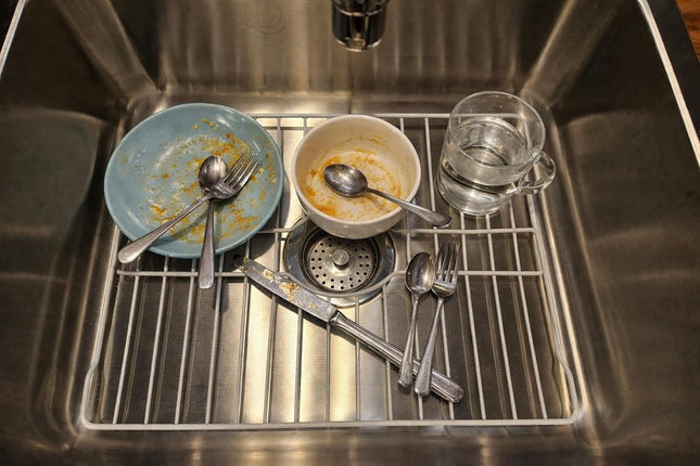 SOFINNI Sink Protectors for Kitchen Sink Bottom with White Coating Grate Insert 