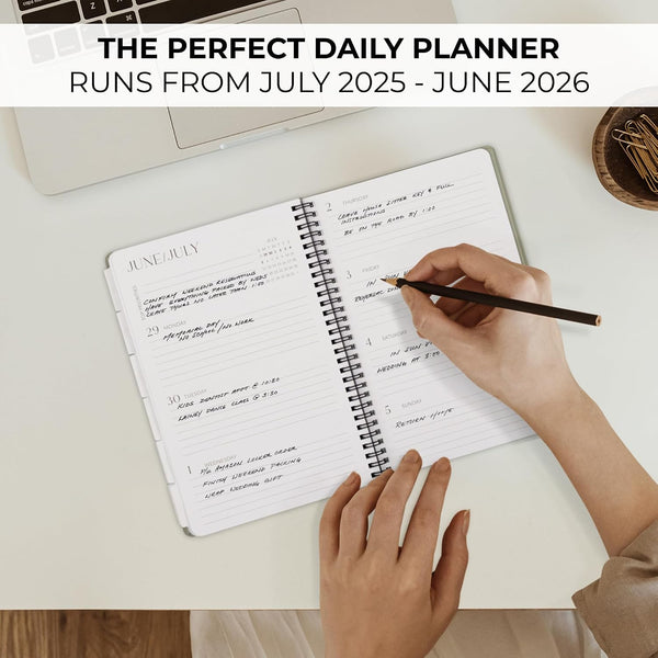 Aesthetic 2025-2026 Academic Planner - A Beautiful 7" x 10" Daily Planner for Women or Men with Weekly & Monthly Spreads For The 25-26 School Year