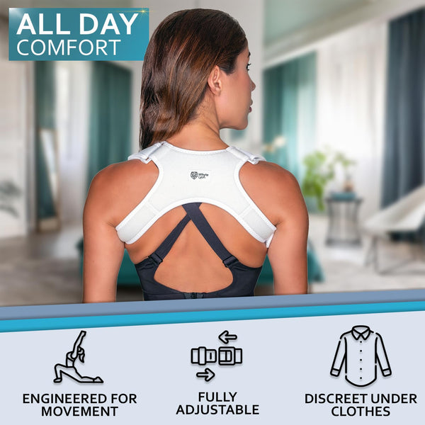 Upper Back Posture and Neck Hump Corrector - for Women and Men - Support Brace and Straightener for Pain Relief - Rounded Shoulder and Buffalo