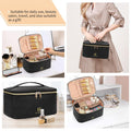 OCHEAL Makeup Bag, Portable Cosmetic Bag, Large Capacity Travel Makeup Case Organizer, Black for Women Toiletry Bag for Girls Traveling with