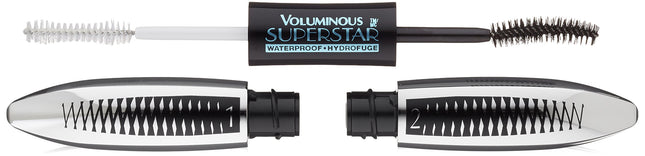 L'Oreal Paris Cosmetics Voluminous Superstar Mascara, Waterproof, Blackest Black