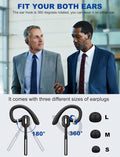 Bluetooth Headset V5.1, Wireless Headset with Battery Display Charging Case, Bluetooth Earpiece with Noise Canceling Mic for Driving, Office,