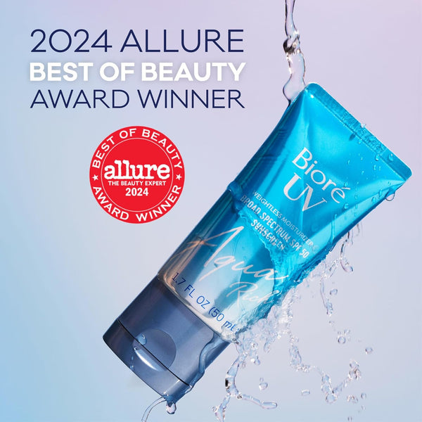 Biore UV Aqua Rich Moisturizer SPF 50 Facial Sunscreen, 1.7 fl oz | Oil-Free Daily Face Sunscreen, Hyaluronic Acid, Lightweight, Non-Comedogenic,