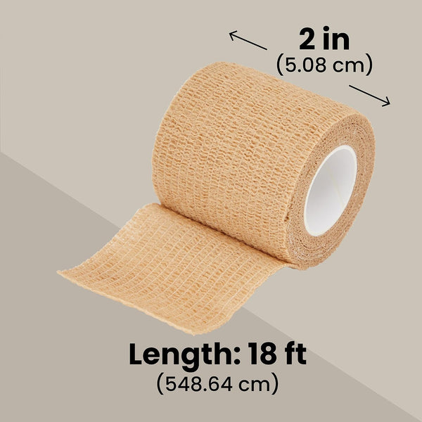 Juvale Stretch Vet Wrap - Self-Adherent Pet First Aid Tape - Secure Ankle Wrap & Wrist Support - Athletic Tape for Sports Use - Pack of 12, 2 in x