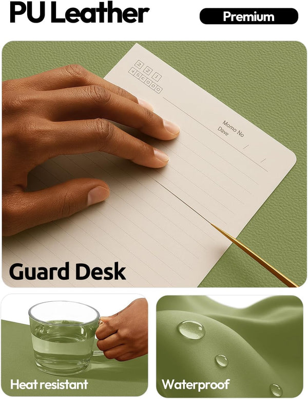 Ysagi Leather Desk Protector, Office Mat, Large Mouse Pad, Non-Slip PU Leather Blotter, Laptop Desk, Waterproof Writing Pad for Office and Home