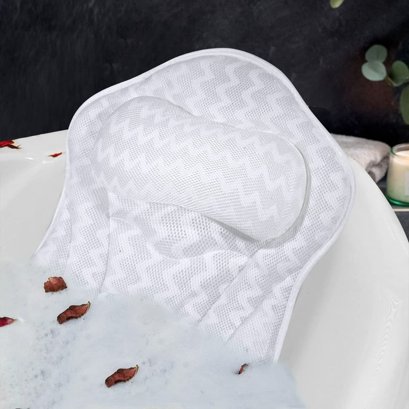 Bath Pillow, Tub Pillow for Bathtub with Strong Non-Slip Suction Cups and Comfortabl 3D Airmesh Bath Pillow for Women &Manâ¦