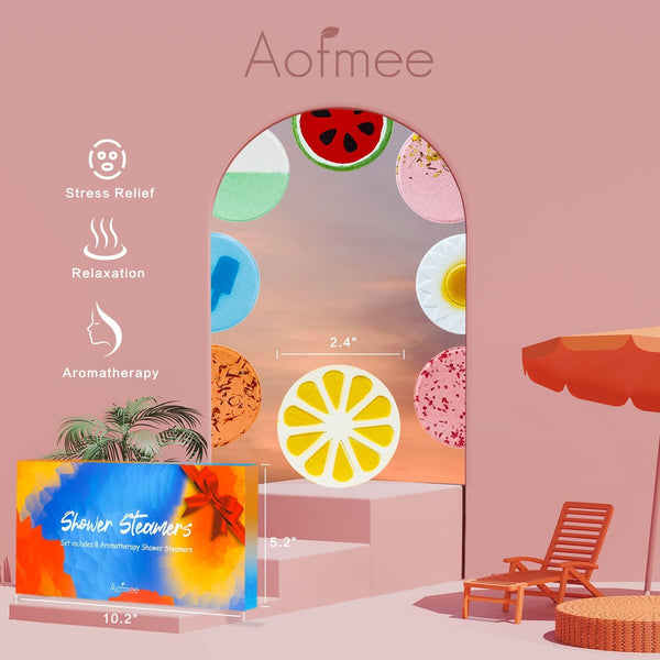 Aofmee Shower Steamers Aromatherapy - 8 Pack Shower Bombs Gift Set, Shower Tablets with Essential Oils for Relaxation, Valentines Day Gifts Self