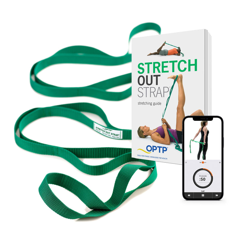 OPTP the Original Stretch Out Strap with Exercise Book, USA Made Top Choice Stretch Out Straps for Physical Therapy, Yoga Stretching Strap and