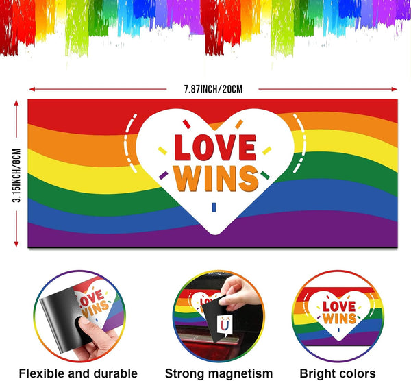 10 Pcs Magnetic Bumper Decals Funny Bumper Stickers Rainbow Car Decals Prank Car Stickers Gay Pride Magnets for Vehicles Truck Car Refrigerator