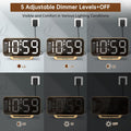 Peakeep Slim Digital Mirror Aesthetic Alarm Clock for Bedrooms Desk Decor - Plug in Electric Big LED Modern Small Clock for Office Living Room,