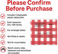 Red Gingham Disposable Picnic Tablecloths 4 Pack, Plastic Table Covers 4 Red