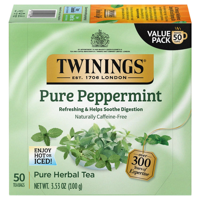 Twinings Pure Peppermint Tea - Naturally Caffeine Free, Refreshing Mint Herbal T