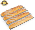 AMAGABELI GARDEN & HOME 2 Pack Baguette Bread Pan 15" x 13" Nonstick Perforated Baguette Tray French Bread Baking 4 Wave Loaf Bake Mold Toast