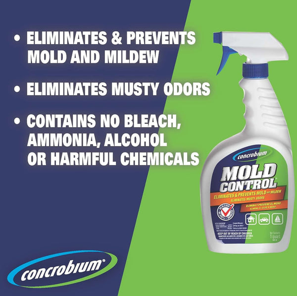 Concrobium Mold Control, 32 oz Spray – Eliminates & Prevents Mold – EPA-Registered, Bleach-Free, Odorless, VOC-Free 32 Fl Oz (Pack of 1) Trigger Spray
