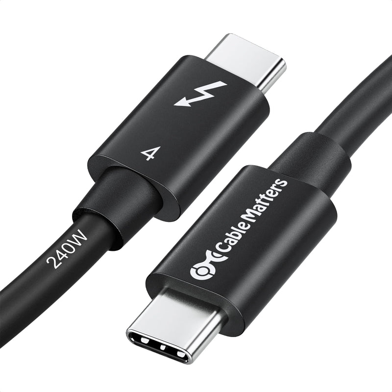 Cable Matters [Intel Certified] 40Gbps Thunderbolt 4 Cable, 3.3ft / 1m | Black, [8K@60Hz / 4K@240Hz, 240W Charging, 40Gbps Data Transfer],