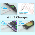 4 in 2 Travel Multi Charging Cable for Apple Watch Charger (6FT/1.8M), Universal Chargers for All Devices Travel Essentials Compatible with Apple
