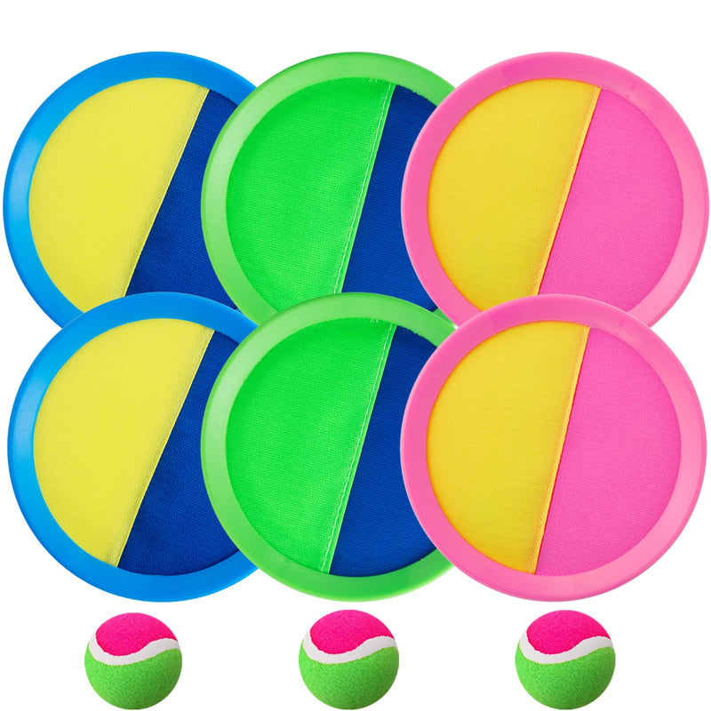Weehoey Beach Games - Kids Toys - Outdoor Games for Kids, Toss and Catch Ball Set with 6 Paddles 3 Balls, Toys for 3 4 5 6 7 8+ Year Old Boys