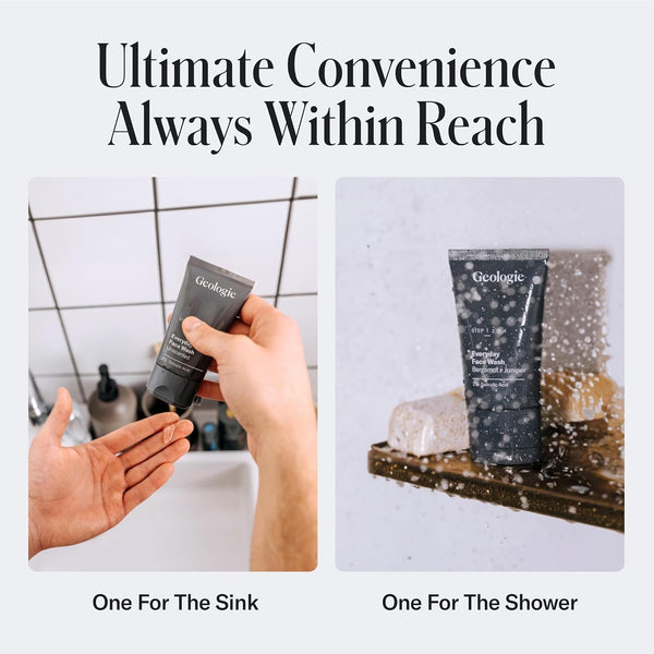 Geologie Daily Face Wash for Sensitive Skin | Fragrance-Free Facial Cleanser for Men & Women | Acne & Oil Control | Non-irritating, Gentle