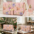 Pomelo Best RFID Wallets for Women PU Leather Multi Card Slots Long Wallet Pink Rattan