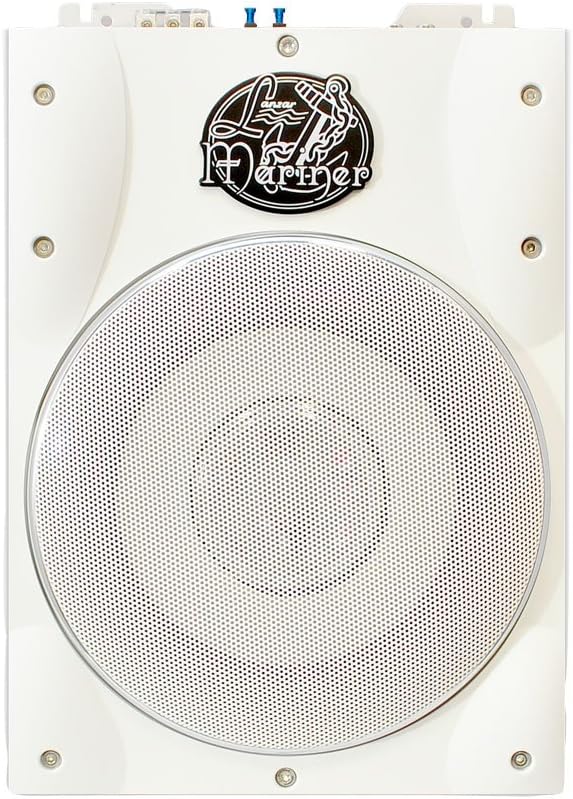 Pyle Lanzar AQTB8 8-Inch 1000 Watts Low-Profile Super Slim Active Amplified Marine/Waterproof Subwoofer System - Set of 1