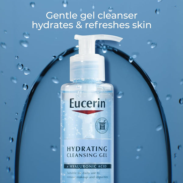 Eucerin Hydrating Cleansing Gel, Daily Face Wash and Makeup Remover Formulated with Hyaluronic Acid, 6.8 Fl Oz Bottle 6.8 Fl Oz (Pack of 1)