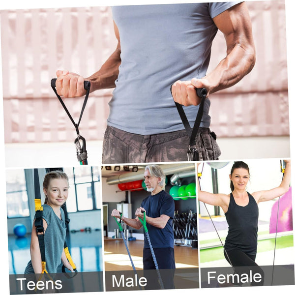 Garneck 4pcs Resistance Band Handles Plastic D Ring Exercise Strap Foam Handle Band Fitness Equipment for Home Gym Overhead Strength Training