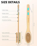 Metene Shower Brush with Soft and Stiff Bristles, Bath Dual-Sided Long Handle Back Scrubber Body Exfoliator for Wet or Dry Brushing 1 Count (Pack