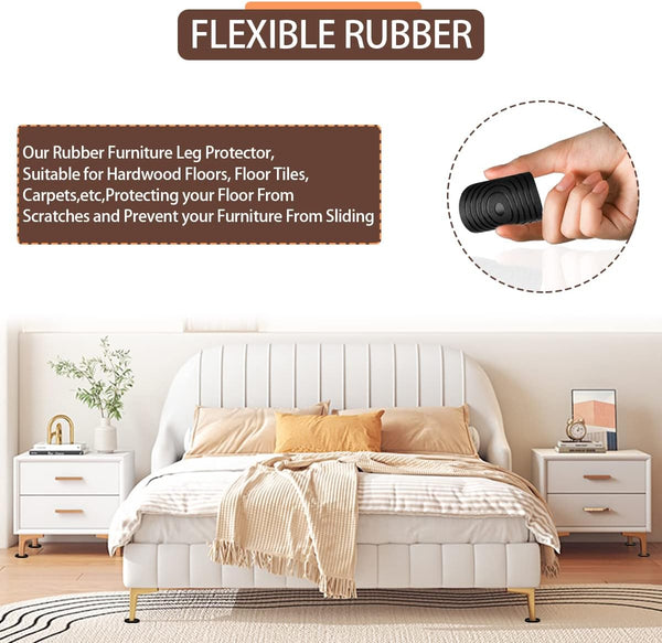 Furniture Coasters Non-Slip Bed Leg Pads Round Rubber Anti Sliding Caster Cups for Hardwood Floors Black 8PCS 2.5inch Round 2.5in Black 8Pcs