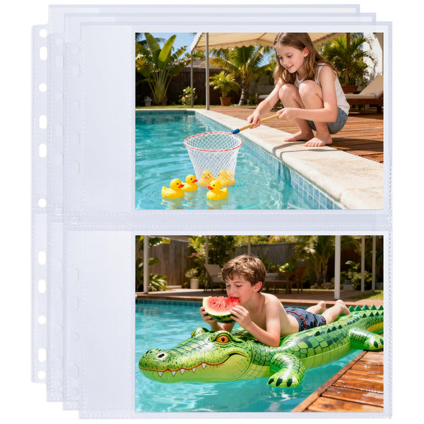 30 Pack 5x7 Photo Album Refill Pages for 3 Ring Binder,Ultra-Clear Photo Sleeves Holding 120 Pictures, Double-Sided 2 Pockets Photo Pages, Photo