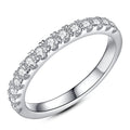 IMOLOVE Moissanite Wedding Band Wedding Rings for Women 925 Sterling Silver Rings with 18K White Gold Plated Eternity Stackable Engagement Ring