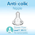 Dr. Brown's Natural Flow Level T Narrow Baby Bottle Nipple, Newborn Slow Flow, 0m+, 100% Silicone, 6-Pack