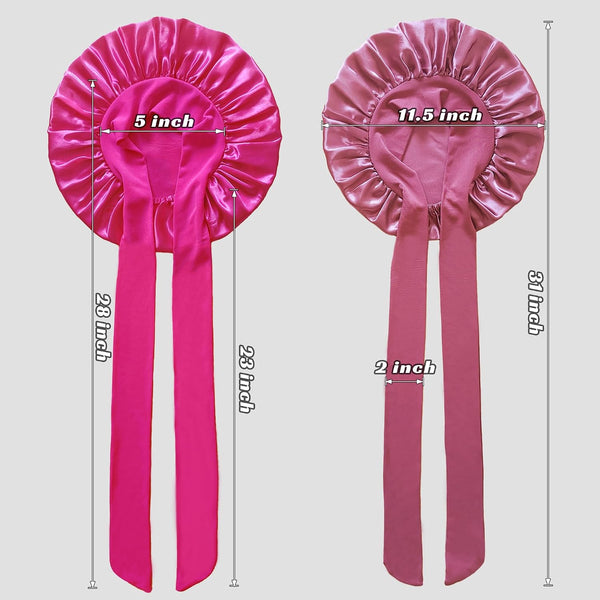 2 PCS Kids Bonnets for Girls, Silk Bonnet for Kids, Satin Bonnet for Sleeping, Baby Toddler Tie Bonnet Sleep Cap Set G