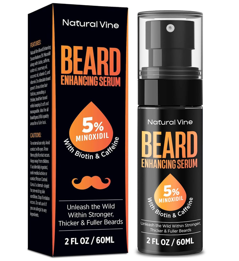 5% Minoxidil Beard Growth Oil for Men: Minoxidil for Men Beard Hair Regrowth Serum with Biotin and Caffeine - Unleash Your Wildness with Stronger