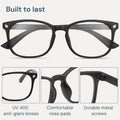 Gaoye Black Blue Light Glasses for Computer & Gaming - Anti UV Ray Lenses, Scratch-Resistant & Comfort Fit Medium **Light Black 1