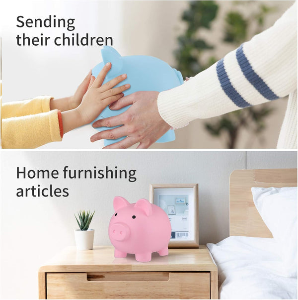 GADIEDIE Large Piggy Banks, Cute Plastic Pig Money Box, Piggy Bank for Girls and Boys, Unbreakable Plastic Coin Bank Fun Gifts for Birthday,