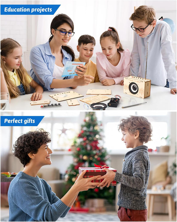 Poraxy Science Kits for Kids Age 8-12 12-14, STEM Kits 8-10, Build Your Own FM Radio Kit, Electronic Circuits DIY Experiment Engineering Building
