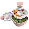 Bentgo Salad Container - 54 oz Bowl with 4-Compartment Toppings Tray, Dressing Container, Reusable Fork, BPA-Free Lunch Box for Meal Prep & Food