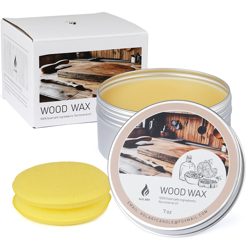 7Oz Beeswax for Cutting Boards, Wood Butter Cutting Board Wax - Natural Wood Conditioner,Food Grade Wood Wax for Butcher Blocks and Wooden