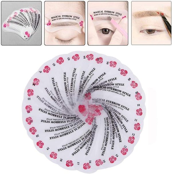 24 PCS Eyebrow Shaping Stencils, Kalolary Eyebrow Grooming Stencil Kit | Shaping Templates DIY Tools for Eyebrows Shaping