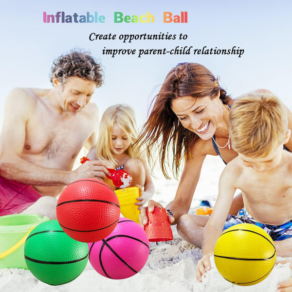 12Pcs 5Inch Mini Basketballs,Colorful Rubber InflatableBasketball,Pool Kick Balls Toy with Inflation Pump for Indoor Mini Basketball Hoop,Beach