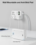 6 USB Travel Power Strip,4 Outlets,5Ft Extension Cord,Surge Protector,13A | 2 USB C,6 USB Charging Station,5Ft Braided Extension Cord,Surge