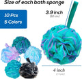 10 Pcs Shower Loofahs,Bath Shower Loofah Sponge,Exfoliating Shower Pouf Balls for Women,Men,Body Wash Bathroom,Exfoliate with Beauty Bathing