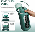 chunmo 64oz Glass Water Bolttles with Straw Half Gallon Large Motivational Water Bottle with Time Marker Sports Water Bottles with Silicone Sleeve