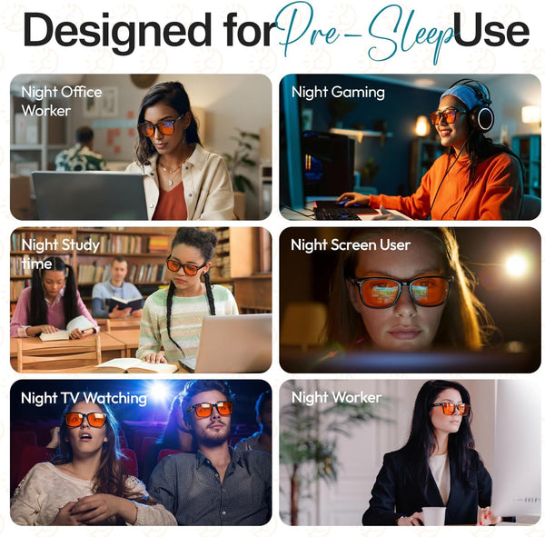 Sleep ZM Blue Light Blocking & Light Sensitivity Glasses with 14 Lens Types 1 Voyager Frame - Sleep Aid Orange Lens