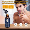 Jurgen K Beard Growth Kit, Upgraded Beard Growth Oil (2Oz) w/Biotin & Castor Oil, Beard Massager for Patchy/Spot Beard, Beard Kit for Men's Daily