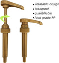 Syrup Pump Compatible with Torani, DaVinci and Skinny (Set of 2) - fits bottles (25.4 oz-750ml) (Gold)