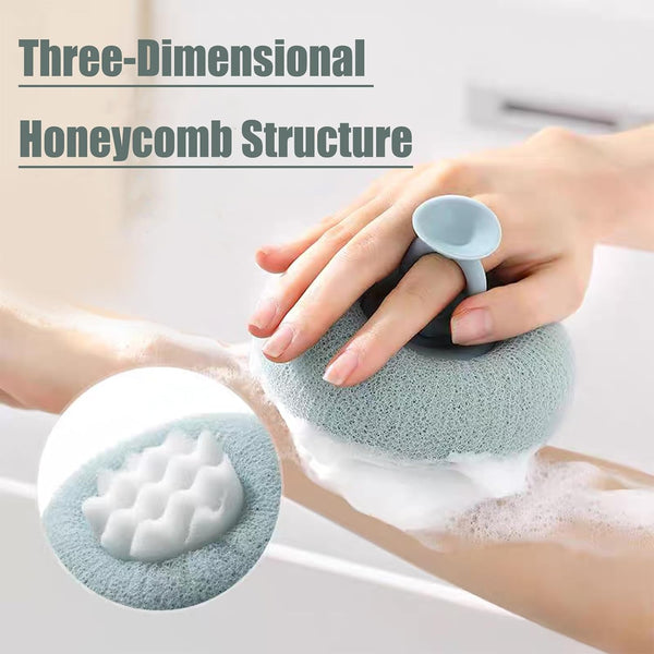 Super Soft Sunflower Suction Cup Bath Ball, 2025 Upgraded 2-In-1 Sunflower Bath Ball Exfoliating Bath Sponge Cleaning Brush, Mesh Shower Body