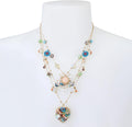 Betsey Johnson Womens Butterfly Charms Layered Necklace Heart Charms Multi/Gold One Size