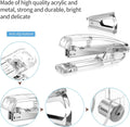 Silver Office Supplies Set Desk Accessory Kit, Acrylic Stapler Set